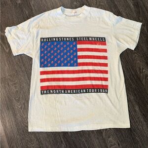 Original Rolling Stones Steel Wheels Tour 1989 Tee